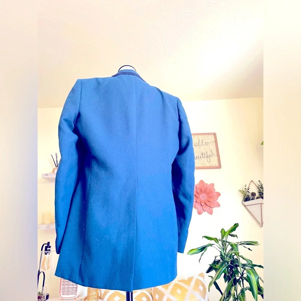 Vintage Men’s Blazer Clement S Crystal Inc Formal Wear 43 Wedding Long Blue EUC